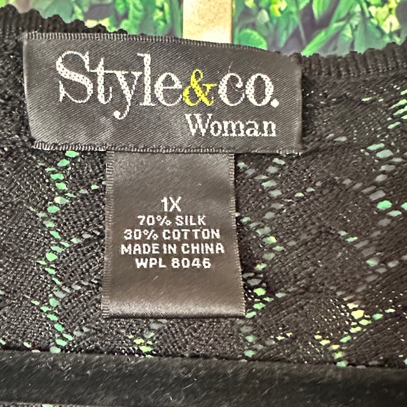 Style & Co. Black Tie-Front Shrug - Picture 2 of 5